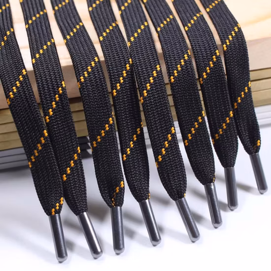 Garment Accessorizes Manufacturer 140cm Length High Quality Polyester Flat Drawcord Twill Shoe Laces