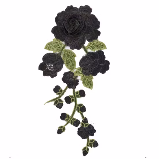 Пользовательский логотип, бесплатный образец, подарок коллеге, аксессуары для одежды, цветы, вышитые нашивки